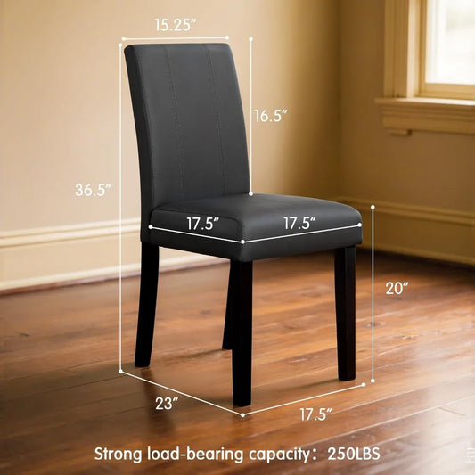 Dining Chairs Set of 4, Faux Leather Dining Room Chairs, Upholstered Parsons Chairs for Dining Room Kitchen Side Chair with Stu