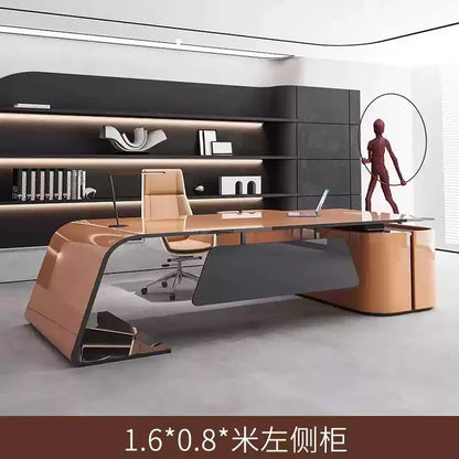 European High Quality Office Desk Cheap Executive Study Standing Office Desk Storage Floor Boss Wooden Escritorio Furniture