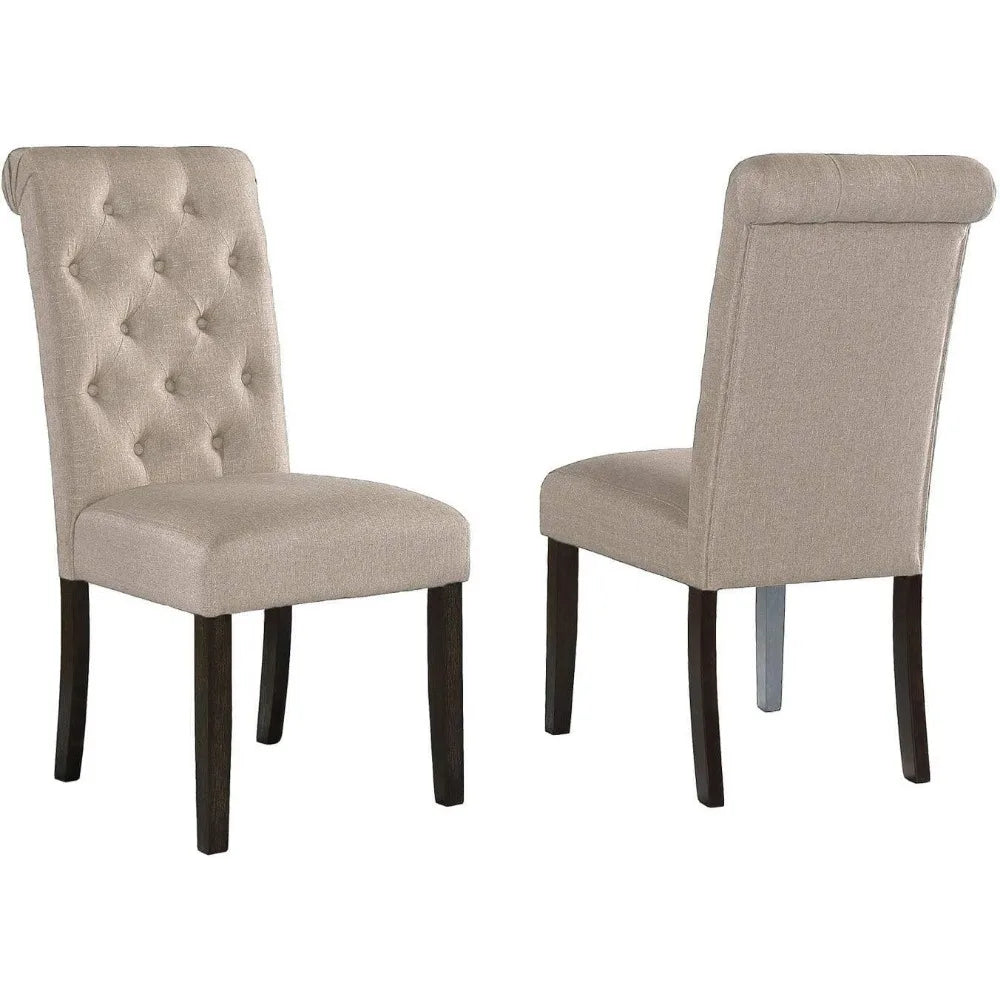 Solid Wood Tufted Parsons Dining Chairs, Set of 2, Purple Velvet Upholstery for Kitchen