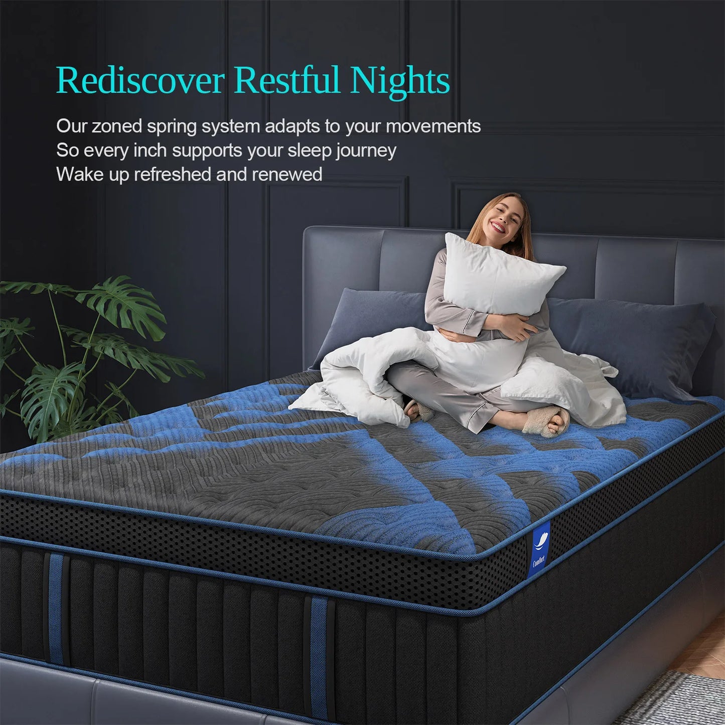 12"14" Gel Memory Foam Hybrid Pocket Spring Mattress Twin Full Queen King Bed Mattress In A Box, Medium Firm Motion Isolation