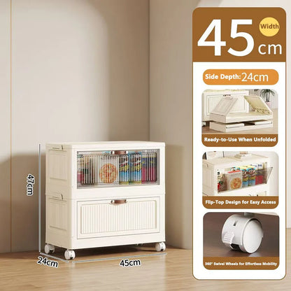 Multilayer Folding Storage Cabinet Multifunction Dustproof Wardrobe Easy-to-Install Closet Organizer for Sundries Locker