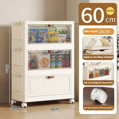 Multilayer Folding Storage Cabinet Multifunction Dustproof Wardrobe Easy-to-Install Closet Organizer for Sundries Locker