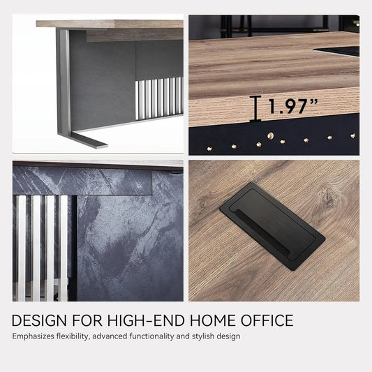 63in Modern Executive Office Desk Computer Writing Desk for Home Office Business Furniture Desk Workstation Stainless Steels