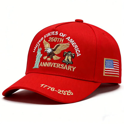 ABLECAP USA 250th Anniversary Hat Embroidered Eagle Liberty Bell Baseball Cap Men Women Patriotic American Flag Snapback Hat
