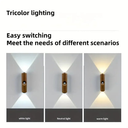 1~6pcs LED Motion Sensor Light USB Rechargeable Bedside Lamp Night Light Adjustable Brightness for Living Room Hallway Stairs