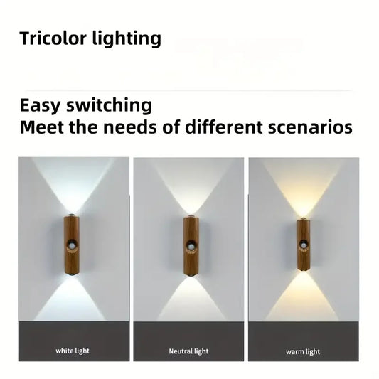 1~6pcs LED Motion Sensor Light USB Rechargeable Bedside Lamp Night Light Adjustable Brightness for Living Room Hallway Stairs