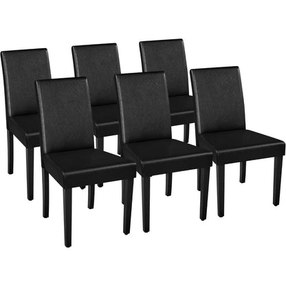 Dining Chairs Set of 6 Faux Leather Modern Dining Room Chairs with Rubberwood Legs and Padded Seat for Kitchen/Living Room/Rest