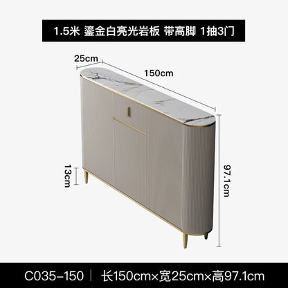 Ultra-thin dining side cabinet, light luxury style small apartment, entrance cabinet, modern simple rock slab living room
