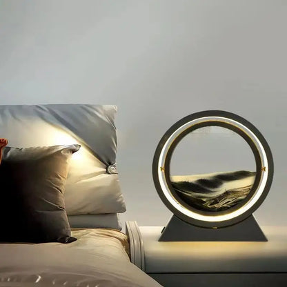 LED Moving Sand Art Table Lamp Quicksand Night Light 3D Sandscape Hourglass Bedside Lamps Flowing Sand Painting Home Decor Gifts