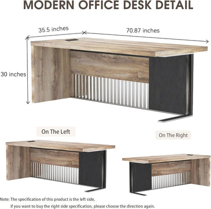63in Modern Executive Office Desk Computer Writing Desk for Home Office Business Furniture Desk Workstation Stainless Steels