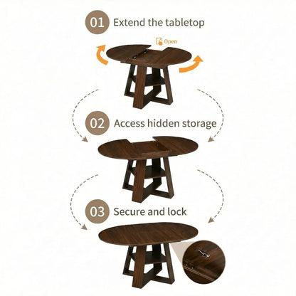 7 Piece Oval Extendable Dining Table Set for 6, 43"-59" Walnut Wood Expanding Kitchen Table with 6 Velvet Tufted, Customized