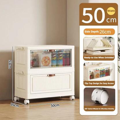 Multilayer Folding Storage Cabinet Multifunction Dustproof Wardrobe Easy-to-Install Closet Organizer for Sundries Locker