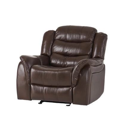Classic Design, Dark Brown Plush Fabric, Glider Recliner