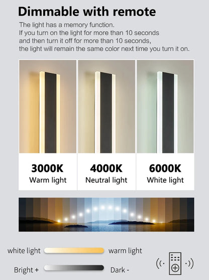 Wall Lamps Line Minimalist  Light Long Strip  Outdoor Waterproof Garden Decoration Villa Background Wall Garden Lights