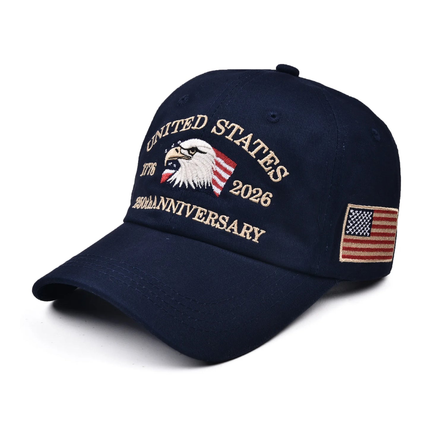 United States 250th Anniversary Baseball Cap - Eagle & Liberty Design, Handmade Embroidery Hat for Men Women, Adjustable