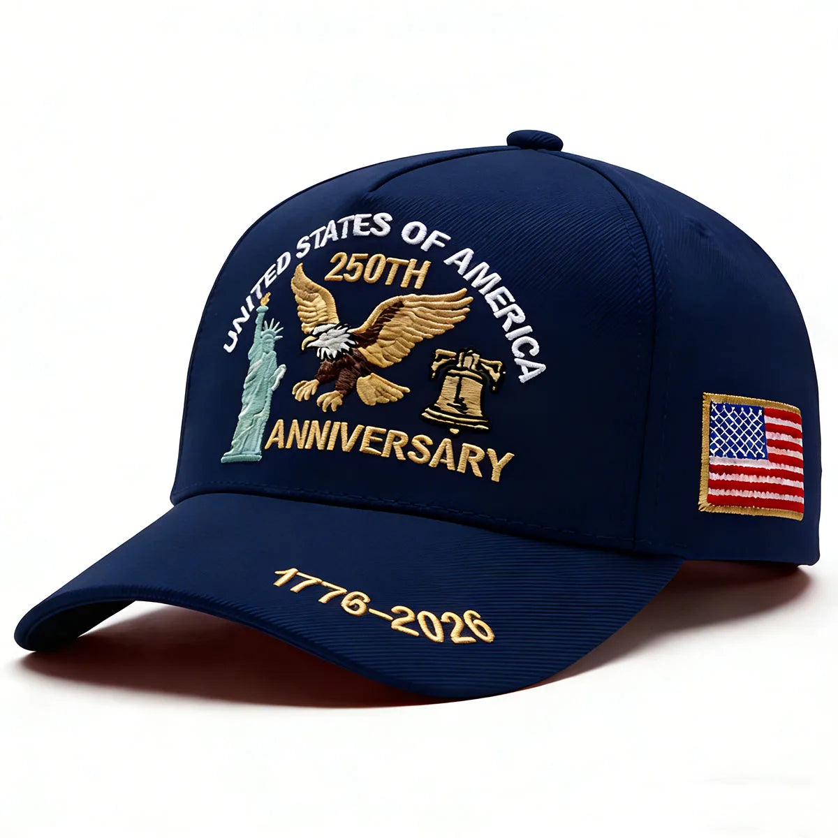 ABLECAP USA 250th Anniversary Hat Embroidered Eagle Liberty Bell Baseball Cap Men Women Patriotic American Flag Snapback Hat