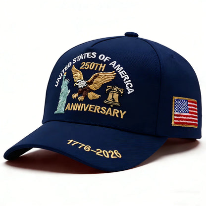 ABLECAP USA 250th Anniversary Hat Embroidered Eagle Liberty Bell Baseball Cap Men Women Patriotic American Flag Snapback Hat