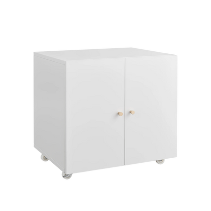 Home Office Printer Stand with Wheels, Printer Tables with File door Mobile Lateral Filing Cabinet with Open Storage Shelf for L