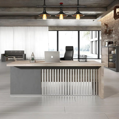 63in Modern Executive Office Desk Computer Writing Desk for Home Office Business Furniture Desk Workstation Stainless Steels