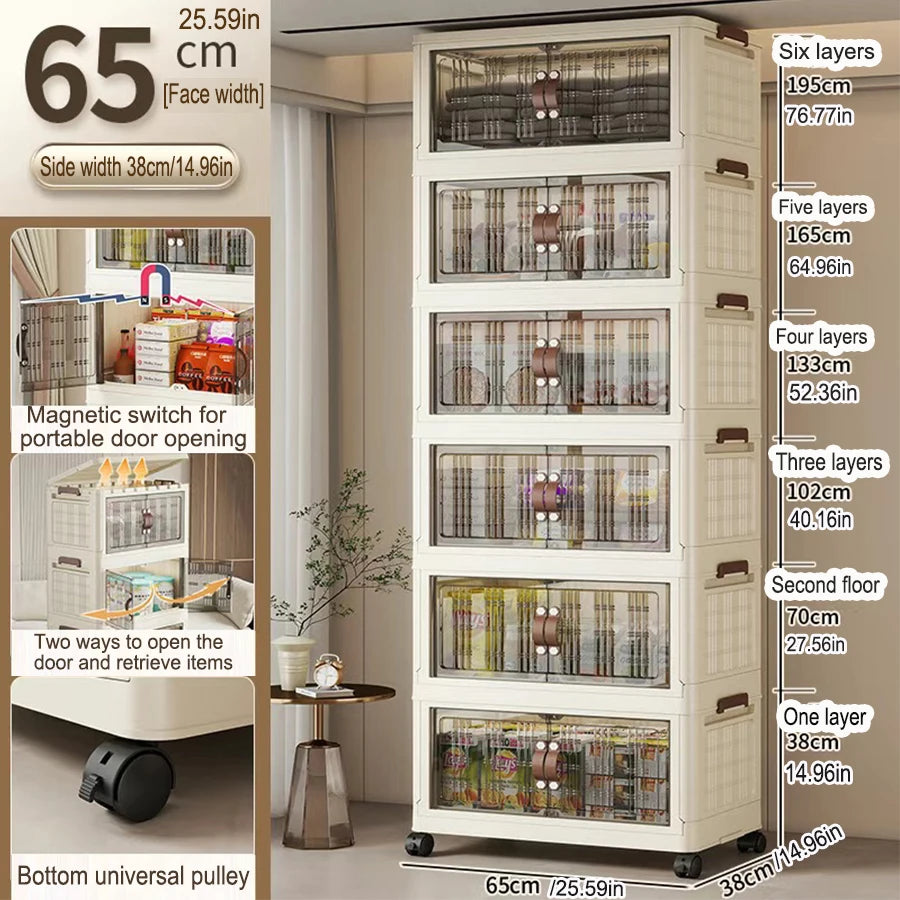 Large Capacity Multifunction Folding Storage Cabinet Dustproof Wardrobe Closet Organizer Easy-to-Install Storage Boxes